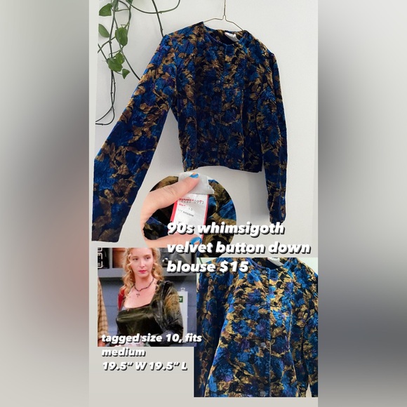 90s velvet top - Picture 1 of 5